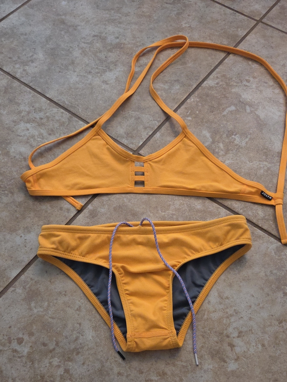 Jolyn Golden Orange Strappy Two-Piece Bikini